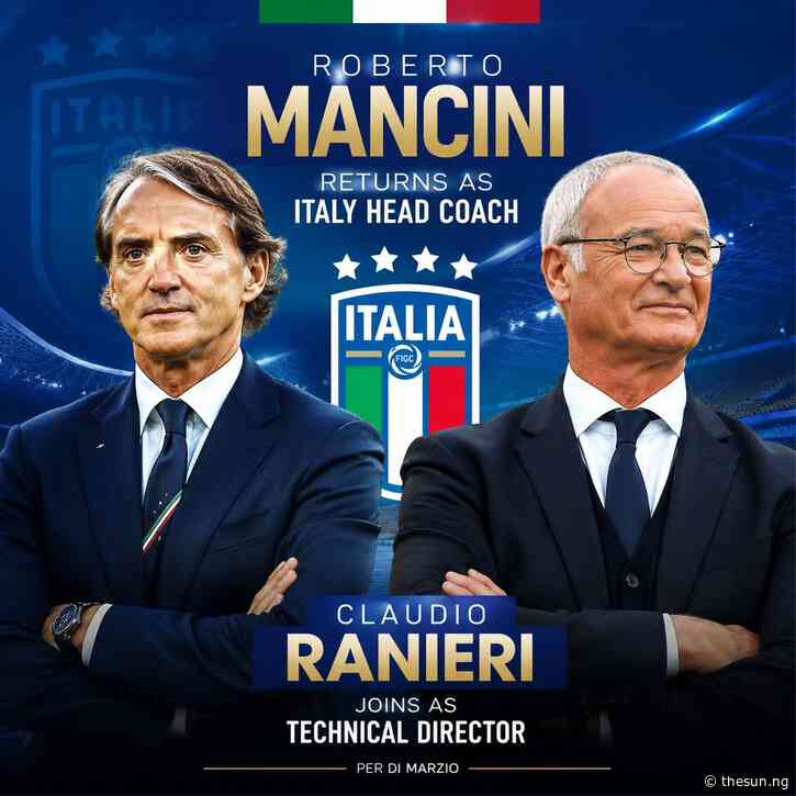 Mancini returns as Italy coach with Ranieri as technical director