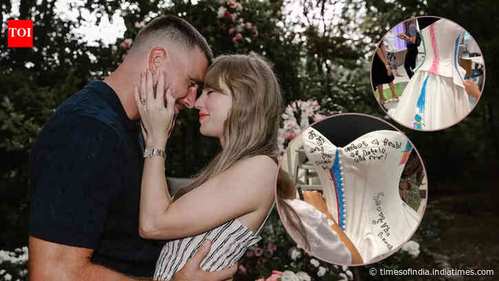 Children’s Mercy kids decorate wedding dress for Taylor Swift