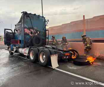 Semi-truck catches fire on I-40 in Albuquerque