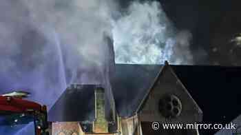 Leicester church fire live: Huge flames as smoke pours into sky above city centre