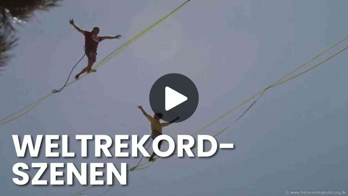 Highline-WM in Laax: Weltrekorde auf der Slackline in den Alpen