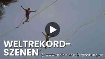 Highline-WM in Laax: Weltrekorde auf der Slackline in den Alpen