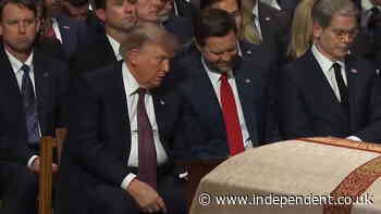 Trump offers mints to Vance during Lindsey Graham’s funeral service