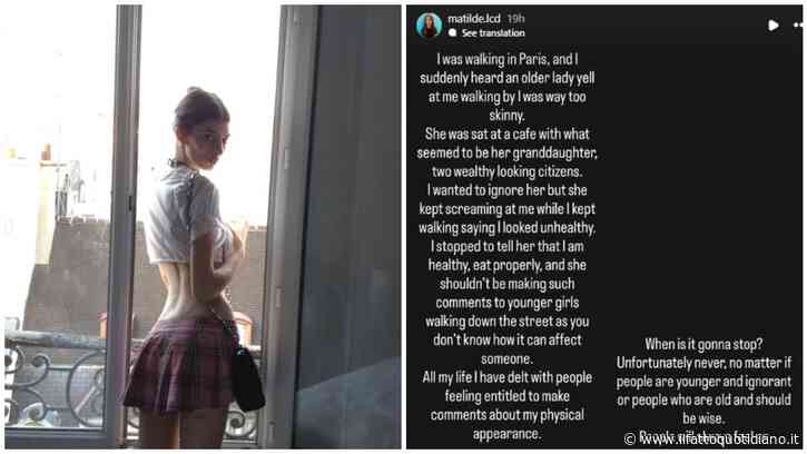 “Una signora in strada ha iniziato ad urlarmi che ero troppo magra e sembravo malata. Non si può sapere che effetto hanno certe parole su una persona”: la rabbia di Matilde Lucidi, figlia di Bianca Balti