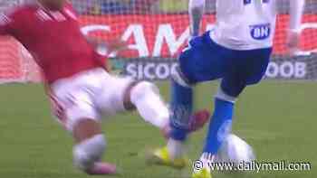 Brazilian footballer is slapped with a potential six-month ban after HORROR leg-breaking tackle - as a court rules his suspension can only end when his injured opponent is back playing