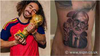 Cucurella keeps promise, gets tattoo of Spain boss