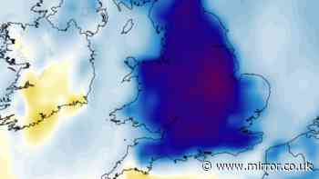 UK weather maps turn icy blue for 6C cold snap as 22 counties plunge below 10C