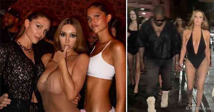 Bianca Censori poses topless in the middle of a nightclub because why not?
