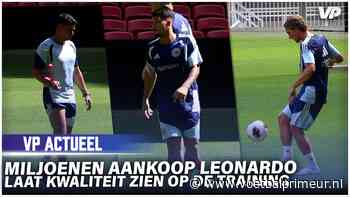 Ajax-aankoop Leonardo laat zijn kwaliteiten zien op de Ajax-training