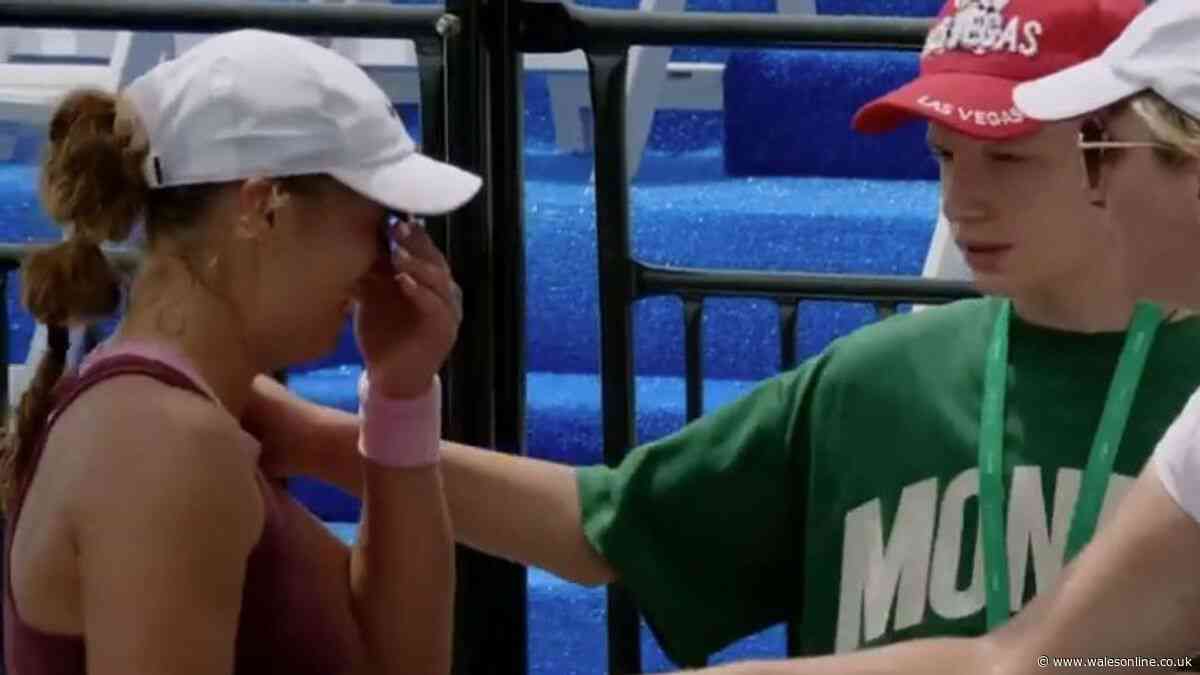 Top tennis star collapses on court as horrified opponent bursts into tears