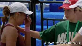 Top tennis star collapses on court as horrified opponent bursts into tears