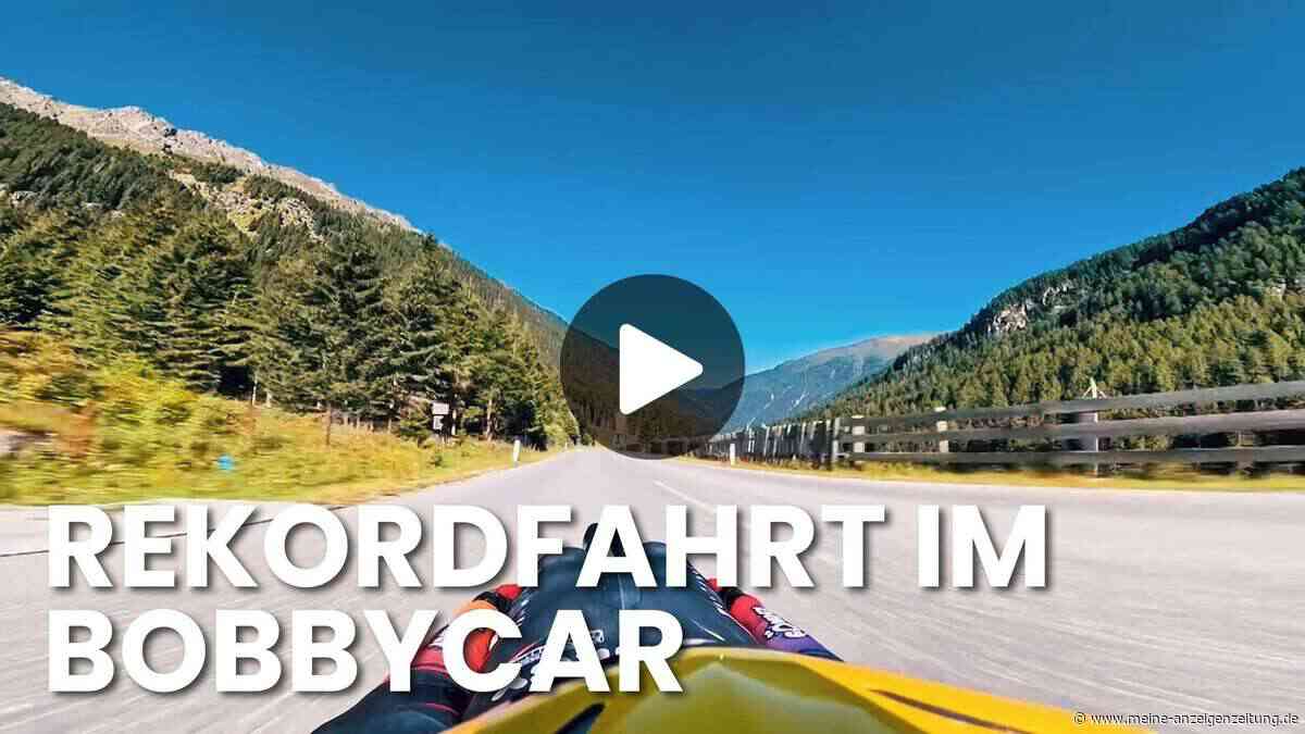 Bobbycar mit knapp 150 km/h: Spektakuläre Fahrt im Video