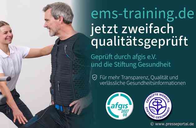 Muskelgesundheit gewinnt an Bedeutung: Qualitätssiegel stärken verlässliche Informationen zu Ganzkörper EMS-Training / afgis e.V. und Stiftung Gesundheit bestätigen die Qualität von ems-training.de