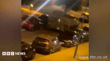 Soldiers arrested after military vehicle damages cars