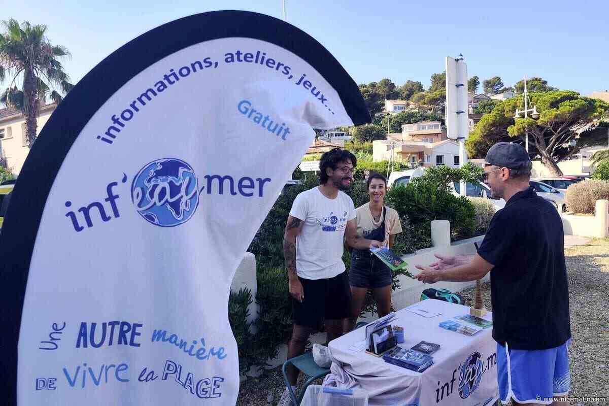 Jeux, quizz, conseils... Une association sensibilise les visiteurs à la protection de la Méditerranée sur cette plage du Var