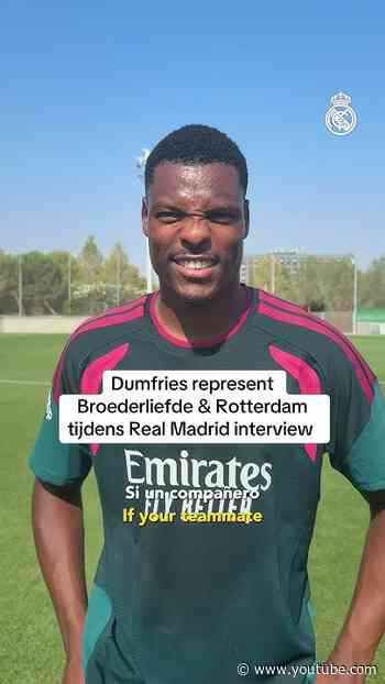 Dumfries represent Rotterdam tijdens Real Madrid interview