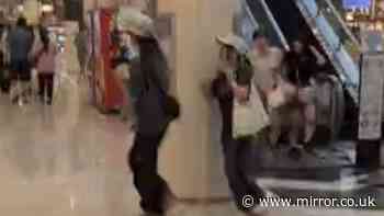 Moment people run in terror from Japanese mall after it explodes in 7.1 magnitude quake 'bomb'