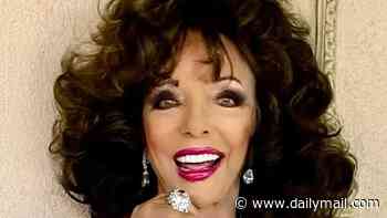 Joan Collins, 93, looks incredible in a glamorous white dress and diamonds before showing off her legs by the pool at her St Tropez villa after revealing her secrets to her age-defying appearance