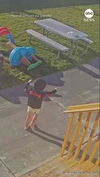 Three-year-old's daring escape to grandma's house caught on camera
