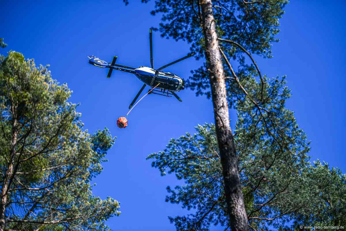 Bergwald in den Chiemgauer Alpen brennt im Gipfelbereich