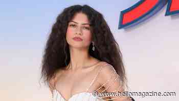 Zendaya teams voluminous hair with bejeweled bridal gown for most romantic look yet