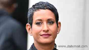 Naga Munchetty smiles as she's seen for the first time since she announced that she was leaving BBC Breakfast and taking Radio 5 Live job after 'bullying probe was quietly dropped'