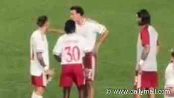 Curtis Jones caught appearing to have furious argument with Liverpool team-mates at the end of their pre-season win over Wrexham