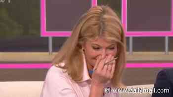 Kate Garraway collapses in a fit of giggles as she's caught sneaking back into the GMB studio mid-interview after a desperate dash to the loo