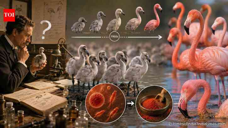 Why flamingos aren't born pink: The 1960s breakthrough that solved the mystery