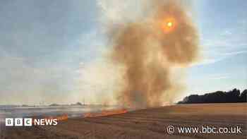 Safety warning after foil balloon sparks field fire