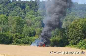 POL-NOM: Mähdrescher gerät in Vollbrand