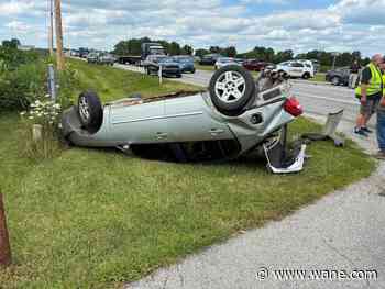 Adams County crash along US 27 leaves vehicle on its top