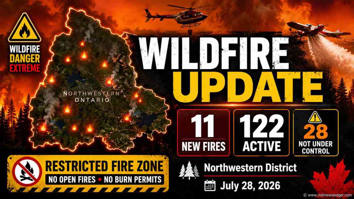 Northwestern District Wildland Fire Update: 11 New Fires Confirmed, 122 Active Across the Region