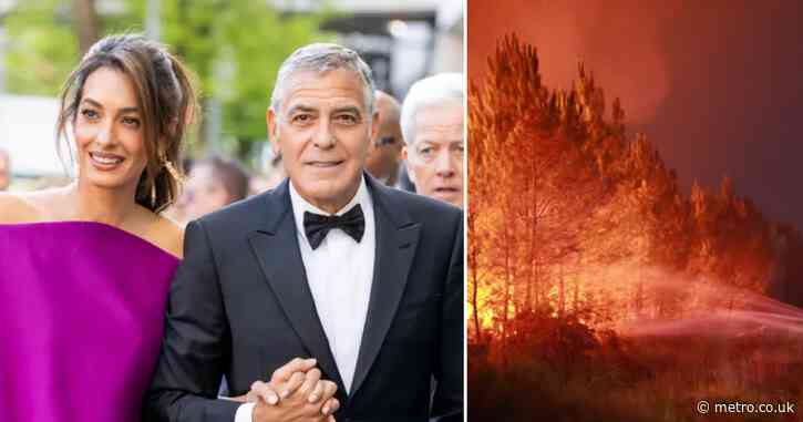 George and Amal Clooney forced to evacuate £6,000,000 home in France as wildfires spread