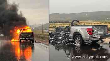 Astonishing photo shows what happened to Utah driver's Ford F-150 after it was struck by lightning