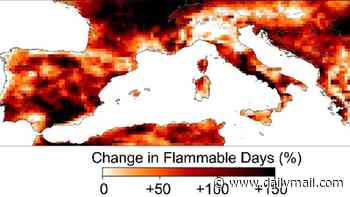 Why France and Spain keep going up in flames: Study reveals the number of dangerous 'fire weather' days has more than DOUBLED since the 1980s