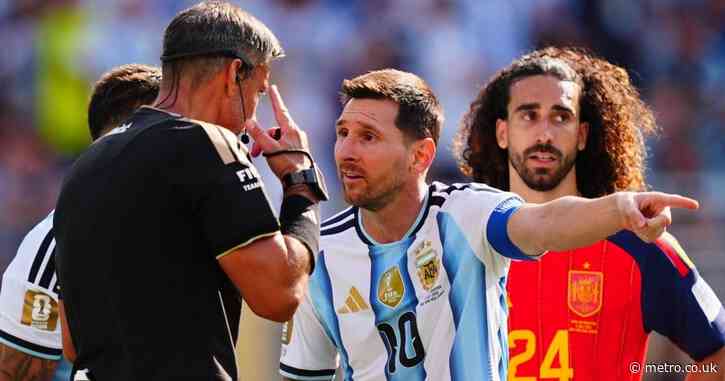 World Cup final referee hits back at Lionel Messi criticism after Argentina defeat to Spain