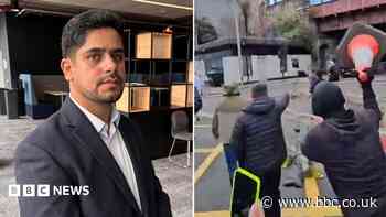 Delivery driver 'afraid to work' after protesters' racist traffic-cone attack
