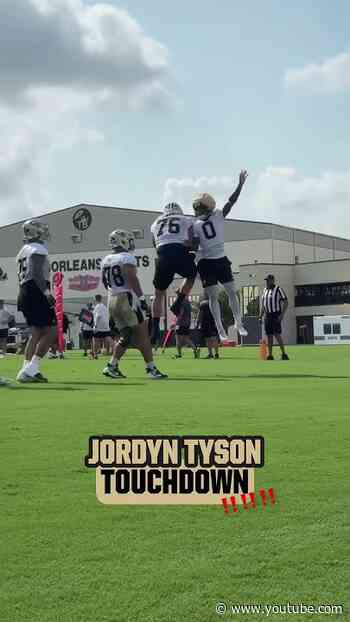 Jordyn Tyson 🙌 Training Camp TD! #saints #nfl #shorts