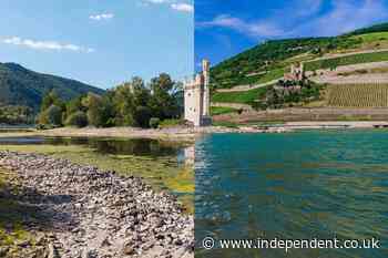 Before and after photos show how Europe is drying up in the deadly heatwaves