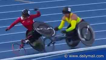 Chaos at the Commonwealth Games as HUGE crash in wheelchair race forces organisers to order a re-run as England star is left 'traumatised' at thought of losing medal