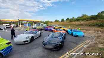 Police seize 13 supercars caught driving 'anti-socially' down motorway