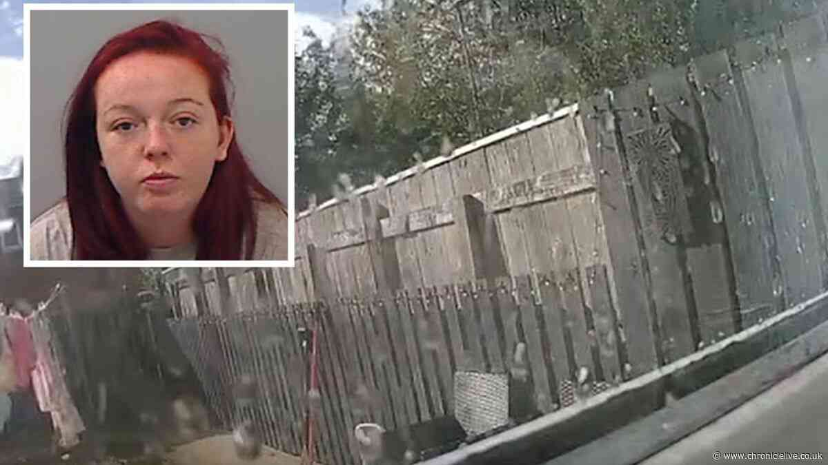 Video footage shows North East killer mum smoking cigarette as her daughter lay dying