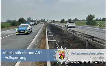 Polizeiautobahnstation Ruchheim – brennender Mittelstreifen auf der A61 bei Dannstadt
