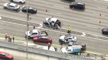 3 hospitalized after multi-car crash on I-95 near Sunrise Boulevard, fire rescue says