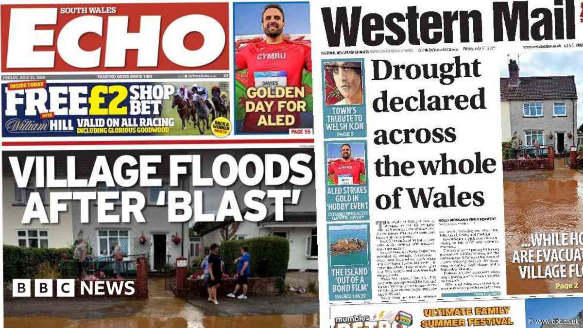 Drought declared across Wales as flooding hits village