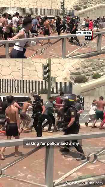 Thousands of migrants cross from Morocco into Spanish enclave