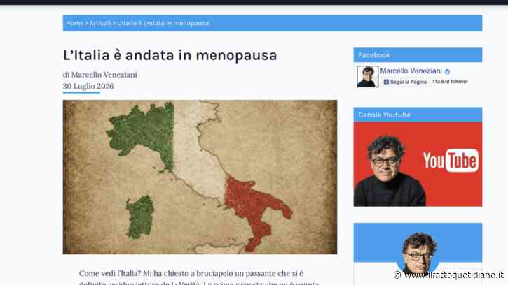 La Verità usa la menopausa per parlare di declino italiano: è misoginia