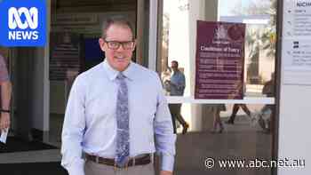 Solomon MP Luke Gosling addresses the media outside the Darwin Local Court where a judge varied his bail on Friday.