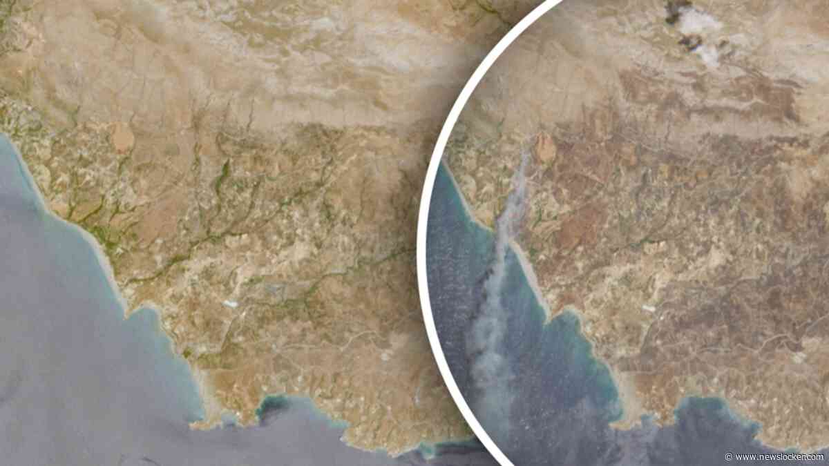 Satellietbeelden tonen impact natuurbranden op Griekse eilanden